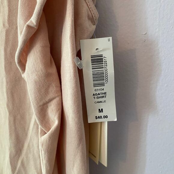 NWT Wilfred Women's size Medium Light Pink Agathe T-Shirt Ruffle 100% Cotton - Picture 7 of 10